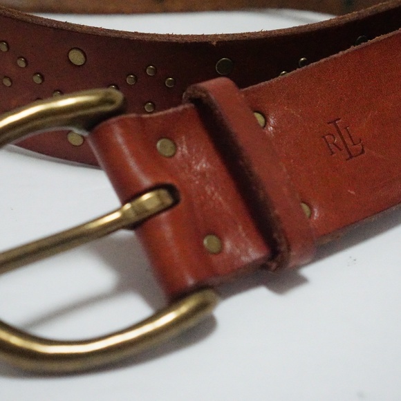Lauren Ralph Lauren brown studded belt - Picture 3 of 6
